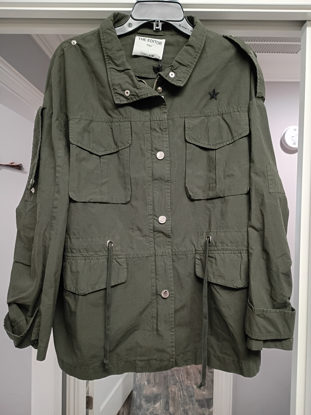 The Editor Olive Green Military Utility Jacket Women's Size Small New